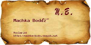 Machka Bodó névjegykártya
